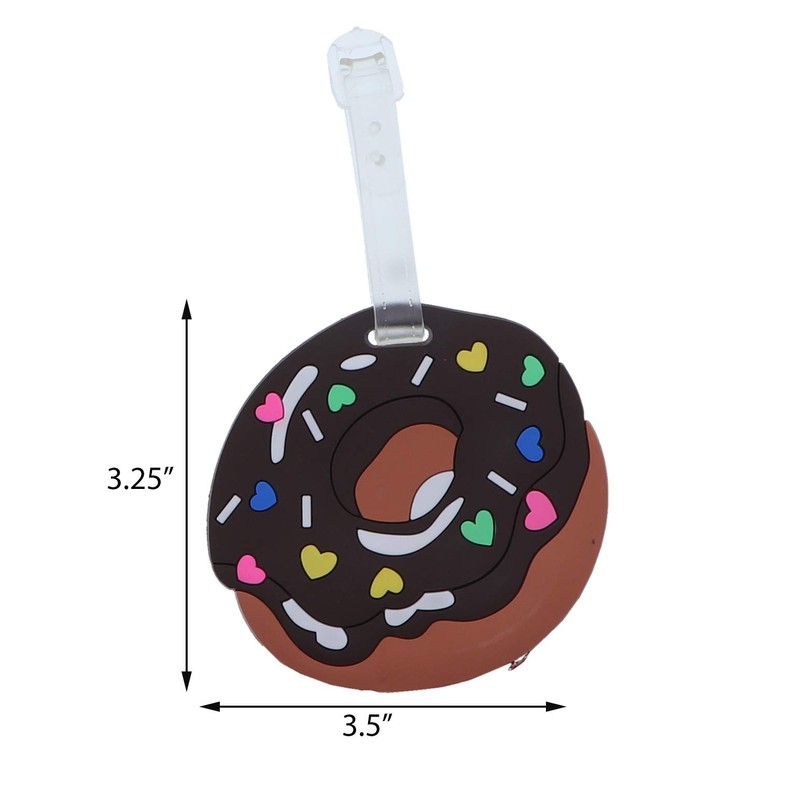 SandT Collection Fun Food Luggage Tag - Brown Donut