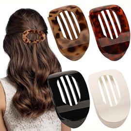 4PCS Flat Hair Clip with Curved Flat Claw, Matte Strong Hold Design, Designed for Lying & Driving, Suitable for Fine & Thick, Medium-Length Hair
