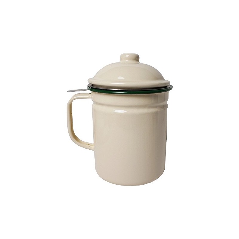 Victor Enamel Oil Pot with Green Rim, Steel, 17x13x19 cm