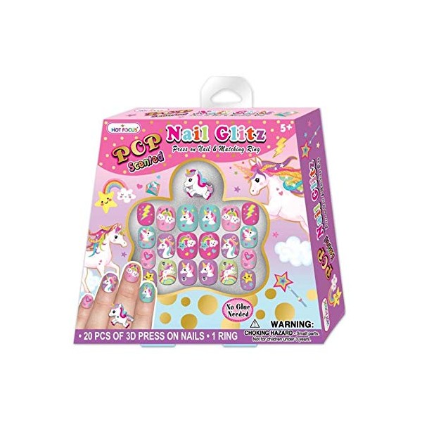 Nail Glitz Scented Press on Nails Unicorn - Totally Tween by Hot Focus (032UC)