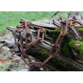 vitaliano Rusty Steel Chain Link Chain Sold by the Metre, 1 Metre, 5 mm Thick, Iron Chain in Antique, Retro, Vintage Style, as Rain Drain Chain, Ring Chain, Lamp Chain, Decoration, Metal Rust