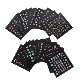 Vaguelly 2sets Sheets Luminous Nail Art Stickers DIY Manicure Decals for Creative Nail Design for Parties Cosplay Gatherings Fun 24sheets*2