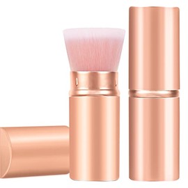 Falliny Retractable Makeup Brush, Portable Liquid Foundation Brush Travel Kabuki Makeup Brush with Cover Perfect for Blending Liquid, Cream or Flawless Powder Cosmetics