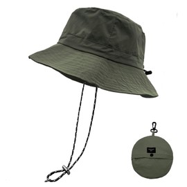 lifwimner Sun Hat Women's Men's Fishing Hat with Chin Strap Waterproof Bucket Women's Quick Dry Packable Hat Summer Outdoor Activities, Green