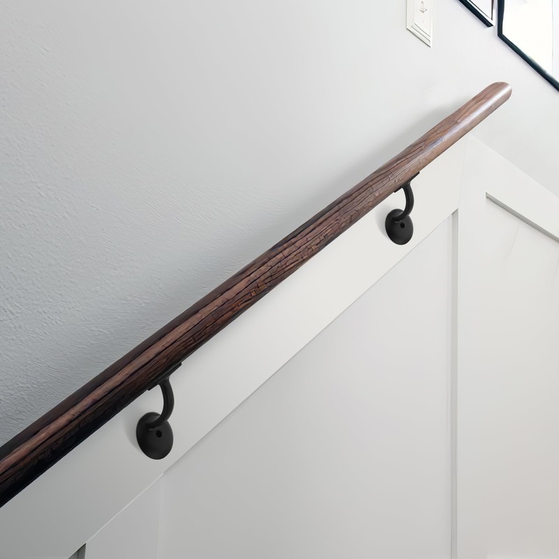 khtumeware 4 Pack Matte Black Hand Rail Bracket Heavy Duty