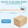 Wood Handle Wire Scratch Brush Sets (24Pack-6.88 in Stainless Steel