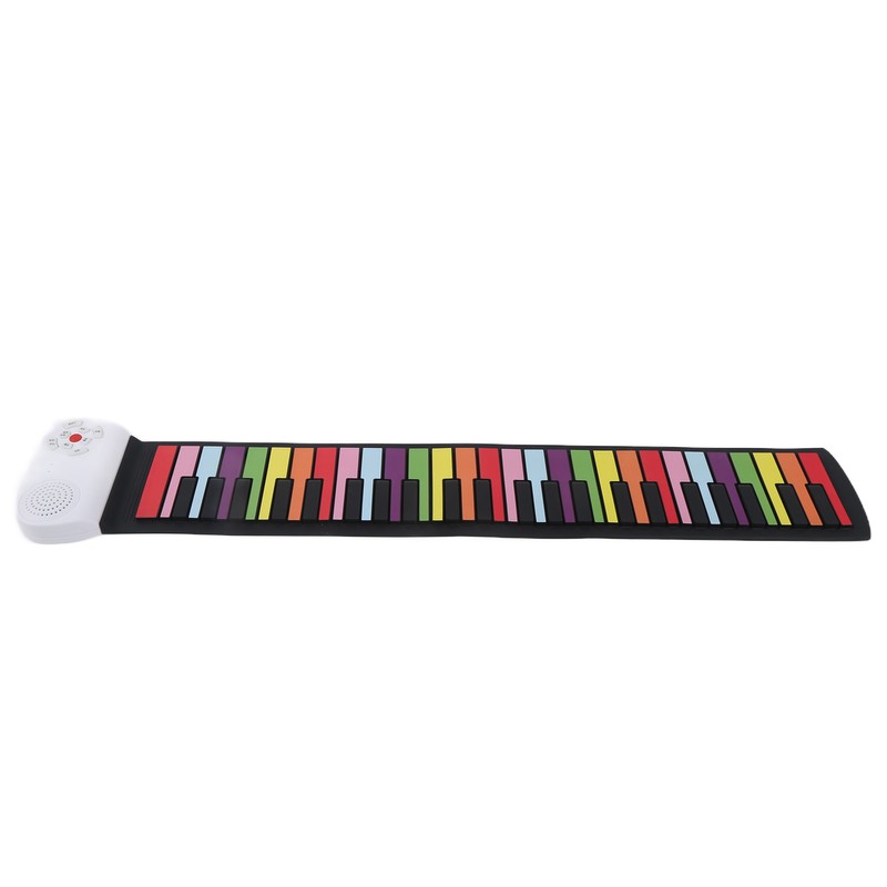 Roll Up Piano 49 Keys Kids Flexible Rainbow Keyboard Portable