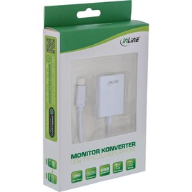 InLine® 64102S USB Display Converter, USB Type-C Male to DisplayPort Female (DP Old Mode), 4K2K, Silver, 0.2 m