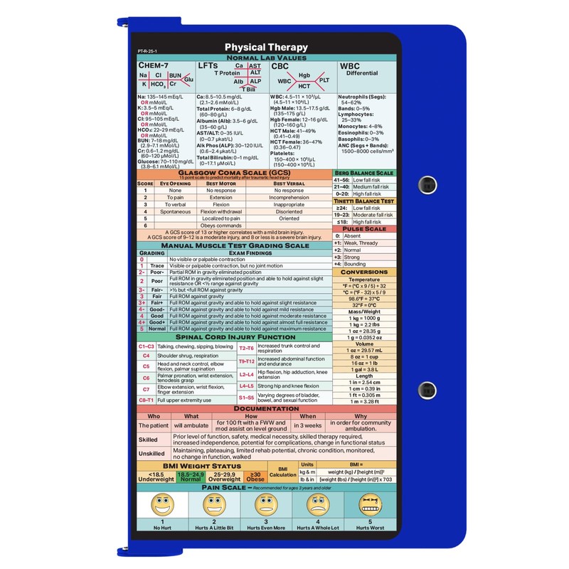 Whitecoat Clipboard® - Physical Therapy Edition (Blue, Bifold)