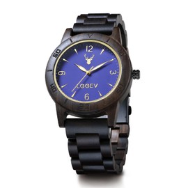 LeeEv Men's Wooden Watch, Unique Natural Bamboo Wood Watch Analog Quartz Light Weight Vintage Dress Wooden Wrist Watches