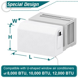 Daisypower Indoor Air Conditioner Cover for U-Shaped Window AC Units, Universal fit for 8000/10000/12000 BTU,Dust-Proof and Windproof Inside Window AC Cover