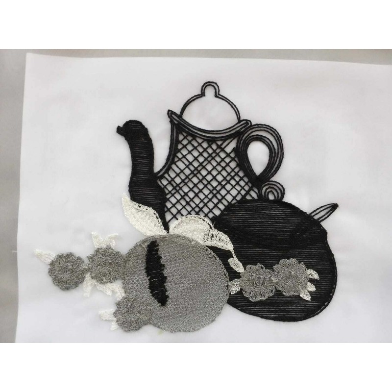Householdfurnishing Embroidered Kitchen Window Pair Curtains Set Rod Pocket with