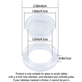 2 Inch 2 Set Silicon Patio Table Umbrella Hole Ring for Standard Table Hole, Umbrella Hole Ring Plug and Cap Set, Outdoor Patio Umbrella Plug for Patio Table
