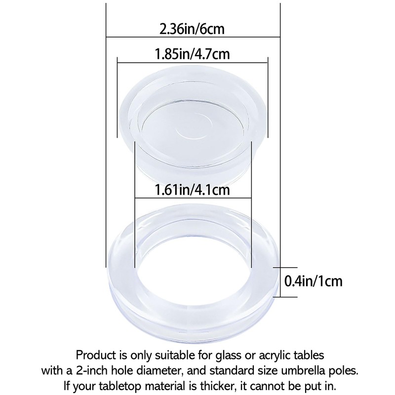 2 Inch 2 Set Silicon Patio Table Umbrella Hole Ring