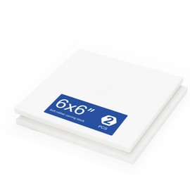 Falling in Art White Rubber Carving Block, 6" x 6" Easy Cut Lino Blocks, Soft Linoleum Block for Printmaking, Stamps, Crafts(2 Pack)