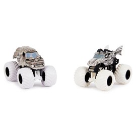 Monster Jam 2022 1:64 Diecast 2-Pack Max Contrast Black & White Dragon vs Yeti