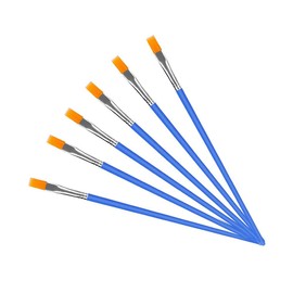 WYAN 6pcs Flat Paint Brushes,small Brush Bulk For Fine Detailing, Art Painting-acrylic, Oil, Watercolor, Gouache, Model, Graffiti Drawing(Blue)