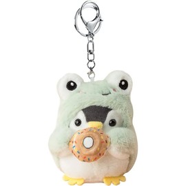 AIXUAN Unisex Idea Cute Cosplay Costume Change Clothes Donut Penguin Pendant Keychain Keychain Present Pendant Handbag Purse Rucksack Car Key Decoration, frog