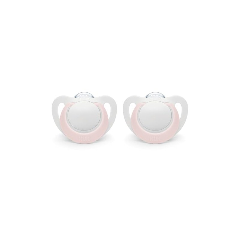 NUK Newborn Orthodontic Pacifiers, Girl, 0-2 Months, 2-Pack