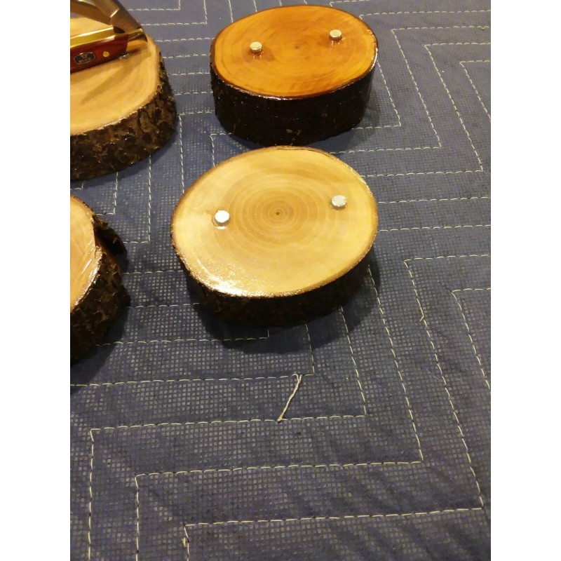 2-- KNIFE DISPLAY STANDS, SOLID PEAR WOOD