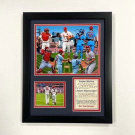 Legends Never Die, Inc. St. Louis Cardinals | Adam Wainwright and Yadier Molina | All-Time Battery Record | 12"x15" Framed Photo Collage