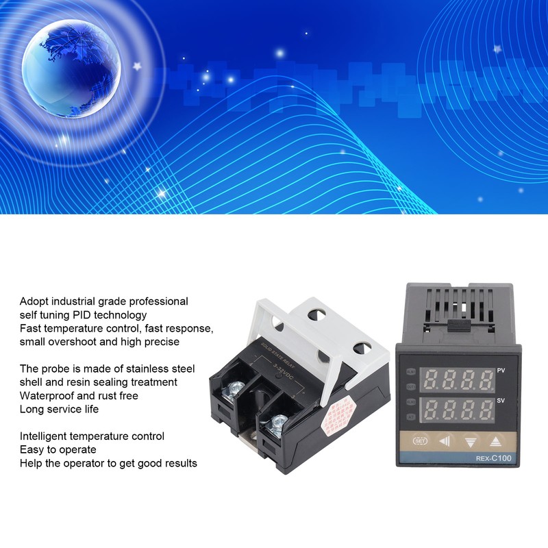 PID Thermostat Temperature Controller Set 0‑400℃ Thermostat Temperature Controller with