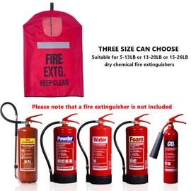 Fire Extinguisher Cover with Reflective Strap, Heavy Duty Fire Sa-fety Protective Sleeve from scuffs & scratches Accessories, 18"Wx26"L, 1 Pcs (13-20LB)