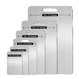 New Hanging Design 100% Pure Titanium Cutting Board, Dishwasher-Safe Dual-Sided Titan Cutting Board for Kitchen & Home Cooking Cutting Meats, Fruits and Vegetables (13.5 X 9 INCHES)