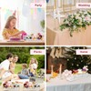 Flower Vase Acrylic Rectangular Floral Centerpiece for Dining Table, Long