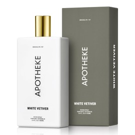 Apotheke Air Freshener Spray for Bathroom & Bedroom (White Vetiver) - Fragrant Room Spray with Essential Oil - Home Furniture Spray Deodorizer - Cotton Linen, Pillow, & Fabric Spray