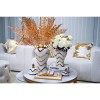 Homeroots 18" White and Gold Chevron Urn Ceramic Ginger Jar
