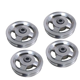 TOOSOAR Pack of 4 Rope Pulley, 88 mm Pulley, Aluminium Alloy, for Wire Rope Pulley, Garage Door, Fitness Accessories