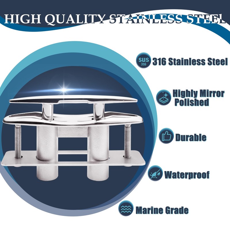 SHENGHUISS Boat Pull Up Deck Cleat 316 Stainless Steel Retractable