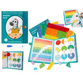 Montessori Magnetic Fraction Educational Puzzle Math Manipulative Tile Kid 3rd 4th 5th Grade Game Book Magnet Learning Elementary Circle School Set Classroom Toy Teaching Supplies Board Tool Children