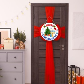 Balterever Hanukkah Christmas Wood Door Merry Chrismukkah Christmas Hanging Decor Hanukkah Christmas Party Decorations Indoor Outdoor for Wreath Holiday Winter Decor