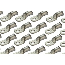 TEMCO 50 Pack Tinned Copper Welding Battery Cable Ends, Lugs Terminal 1/0 AWG 5/16" Hole - Marine Grade (6 AWG to 1/0 AWG Options Available)