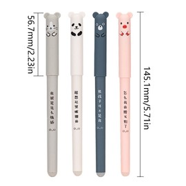 GZGXKJ Erasable Rub Out Pens 8 Pcs 0.35 mm Cute Cartoon Animal Friction Rollerball Pens for Student Stationery Office Supplies