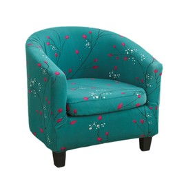 NILUOH Club Chair Cover 2-Piece Tub Chair Slipover with Cushion Cover Barrel Chair Slipcover Armchair Cover Furniture Protector for Living Room, Soft Non Slip Removable Washable (Color 01)