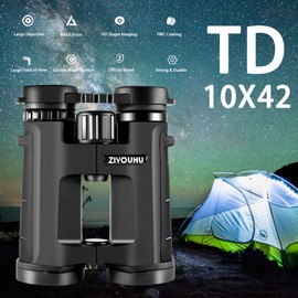 ZIYOUHU 10x42 HD Binoculars for Adults, Fully Multi-coated Binocular with Rubber Armoured, Professional Waterproof 293ft/1000yds BinocularsTelescope for Outdoor Camping, Travel, Bird Watching
