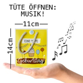 bentino Music gift bag for children's birthday, when opening the bag you hear the song "Wie schön, dass Du geboren bist", great surprise for children, GagBag