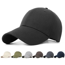 Moxiep Cap, Men's Large Size, Hat, 100% Cotton, UPF 50+ UV Protection, 24.4 inches (62 cm), Head Circumference 24.4 inches (62 cm), Solid Color, Baseball Cap, UV Protection, Sunshade, Popular,