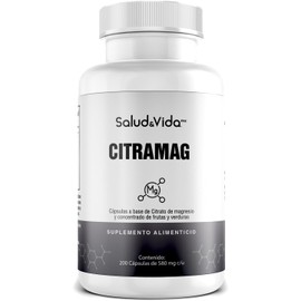 Citrato de Magnesio 500mg | Uno al día | 200 Cápsulas de Fácil Absorción | CITRAMAG S&V | Sin Gluten y Sin OMG