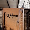 Welcome Sign for Front Door, Black Wooden Signs Welcome Wall