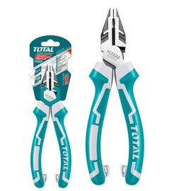 TOTAL - Reinforced Universal Pliers | Chrome Vanadium | Ergonomic Fibre Handle | Fixation for Fall Protection | Length: 200 mm