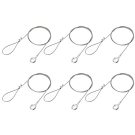 sourcing map Picture Hanging Wire Kit, 6Set 1M Adjustable Hanger Wire Hook for Home Art Gallery Picture Kit, Load 66 Lbs, with Vertical Fixing Screws