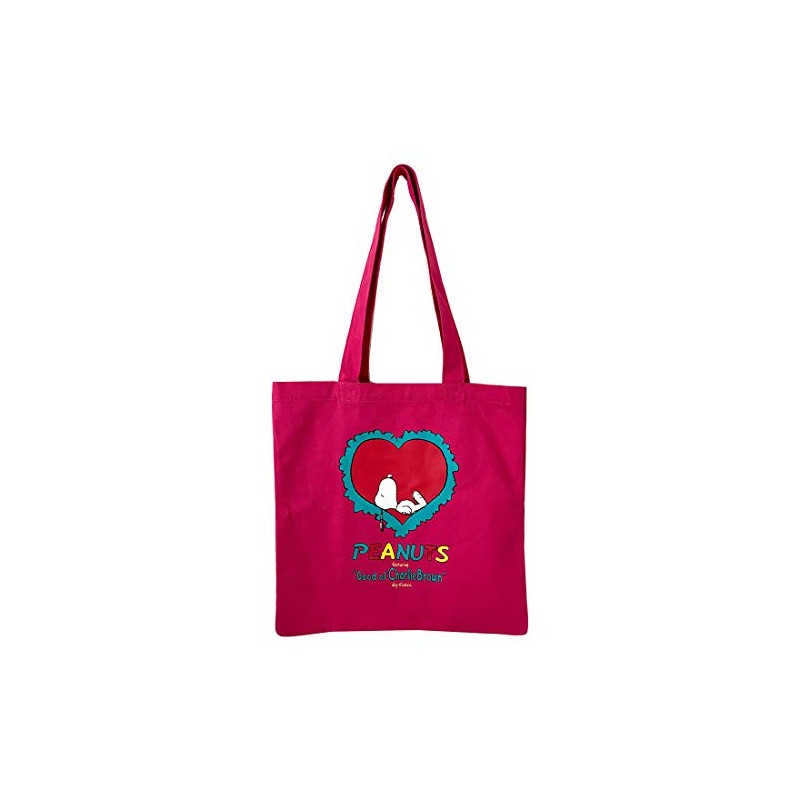 Peanuts SNAP3520N Nostalgica Colored Tote Bag with Pockets, Illumination, Pink