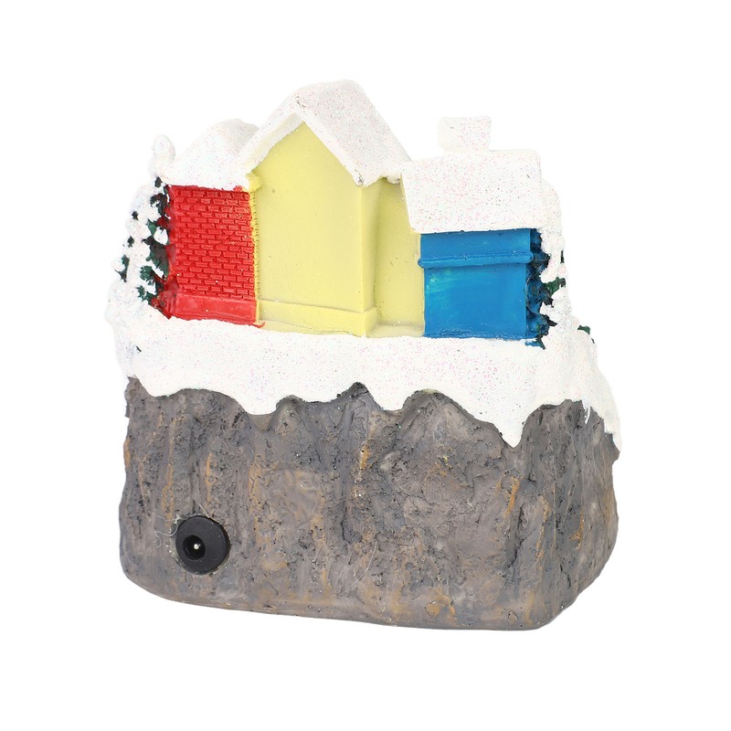 Xmas Music Box Resin Rotating Light Up Train Musical Box