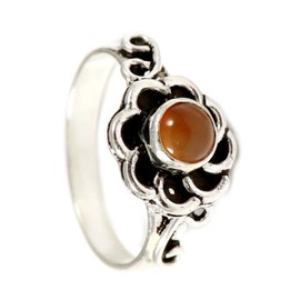 JEWELSTREZORO Karneol Edelstein Bandring Männer & Frauen Bandring Bandring 925 Sterling Silber Bandring Geschenkartikel Handarbeit TSR162I_58 (18.5)