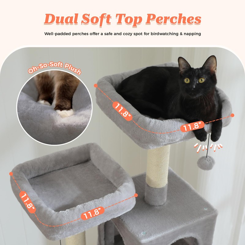 UYMI 64-Inch Large Cat Tree for Indoor Cats, Multi-Level Tall