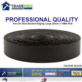 Icon Plastics Iron on Edging, 10 Meter Length, Black